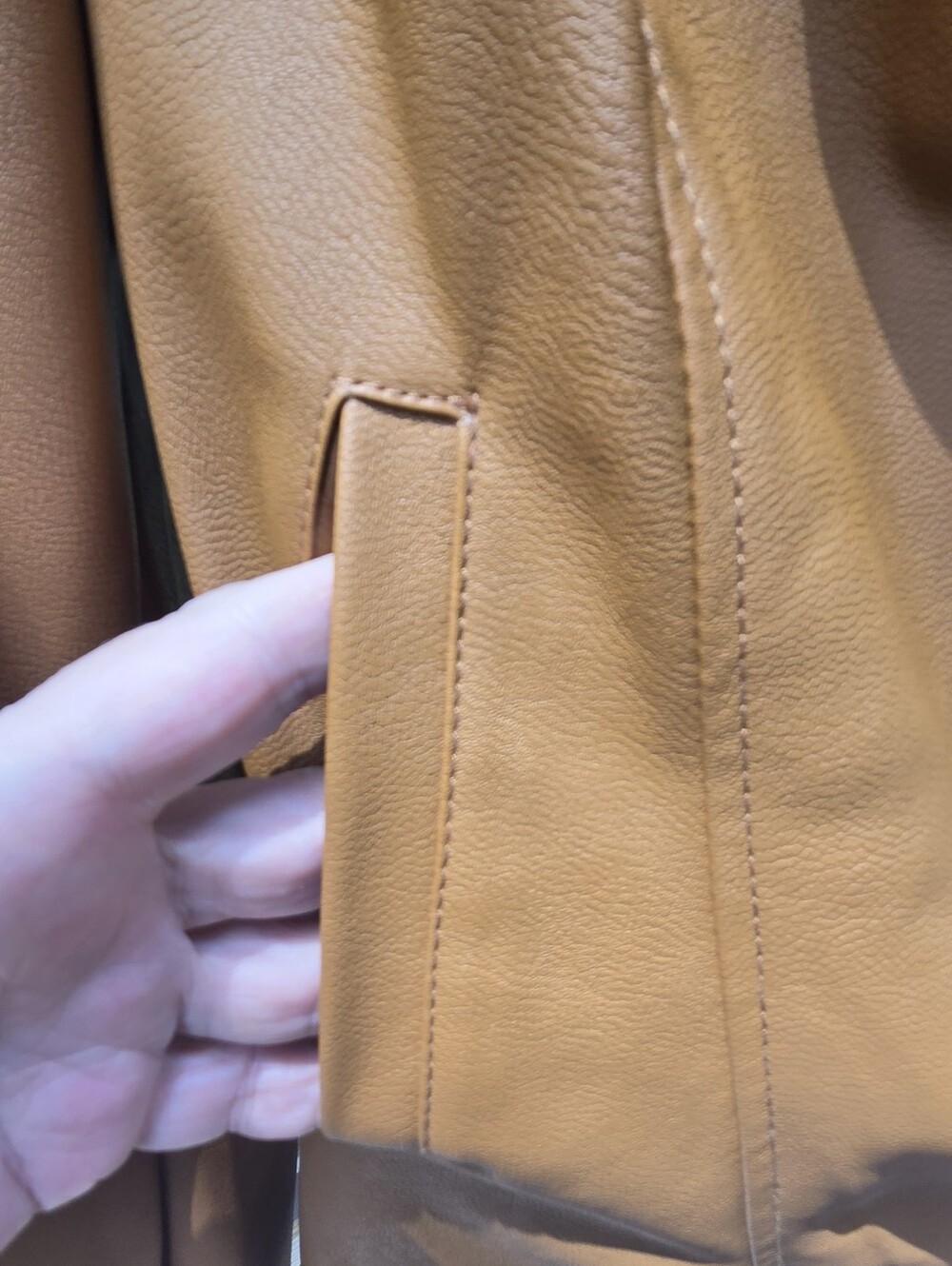 JustFab Cognac Brown/tan Faux Suede Draped Leather Jacket SzL - Picture 8 of 13
